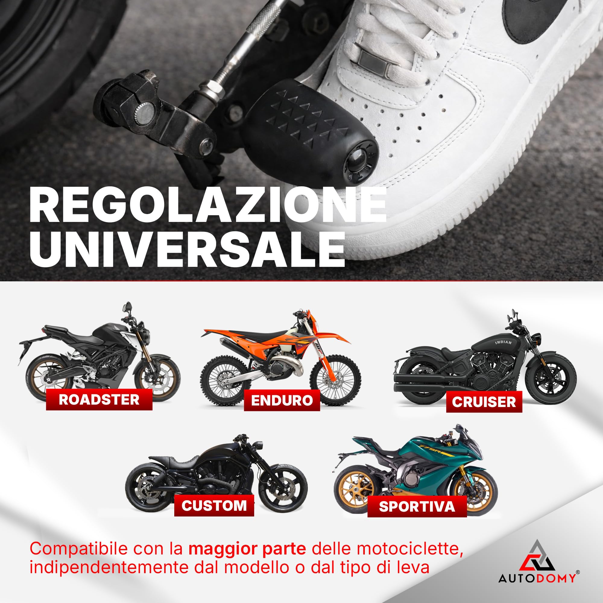Autodomy Protezione Scarpe Moto Leva Cambio Copriscarpe Motociclo Quad ATV V1 | Proteggi Scarpe Moto é Antiscivolo | Copri Scarpa Cambio Valido Per Tutte le Scarpe
