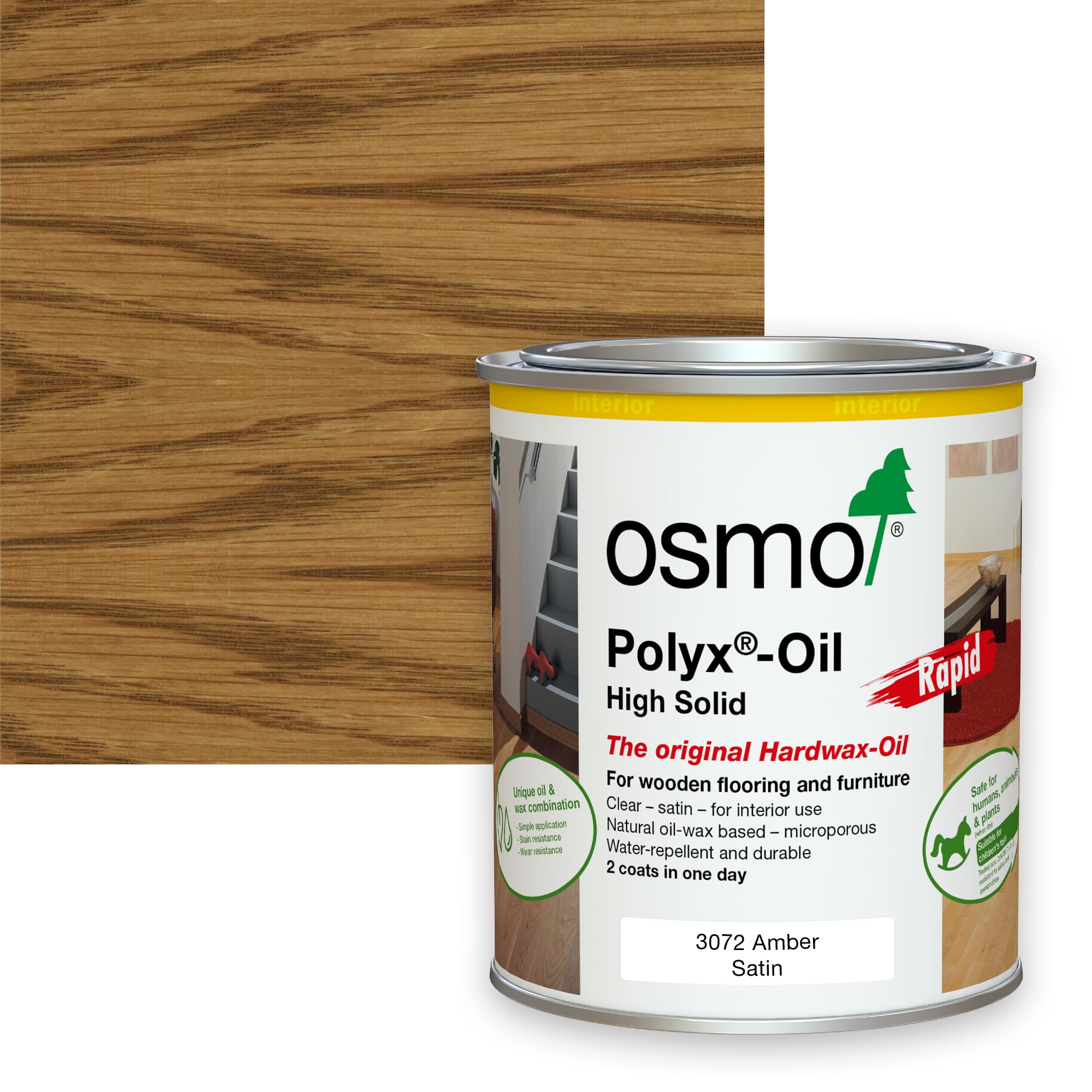 Osmo Original Polyx-Oil Rapid Tints Satin (3072 Amber, 750ml)