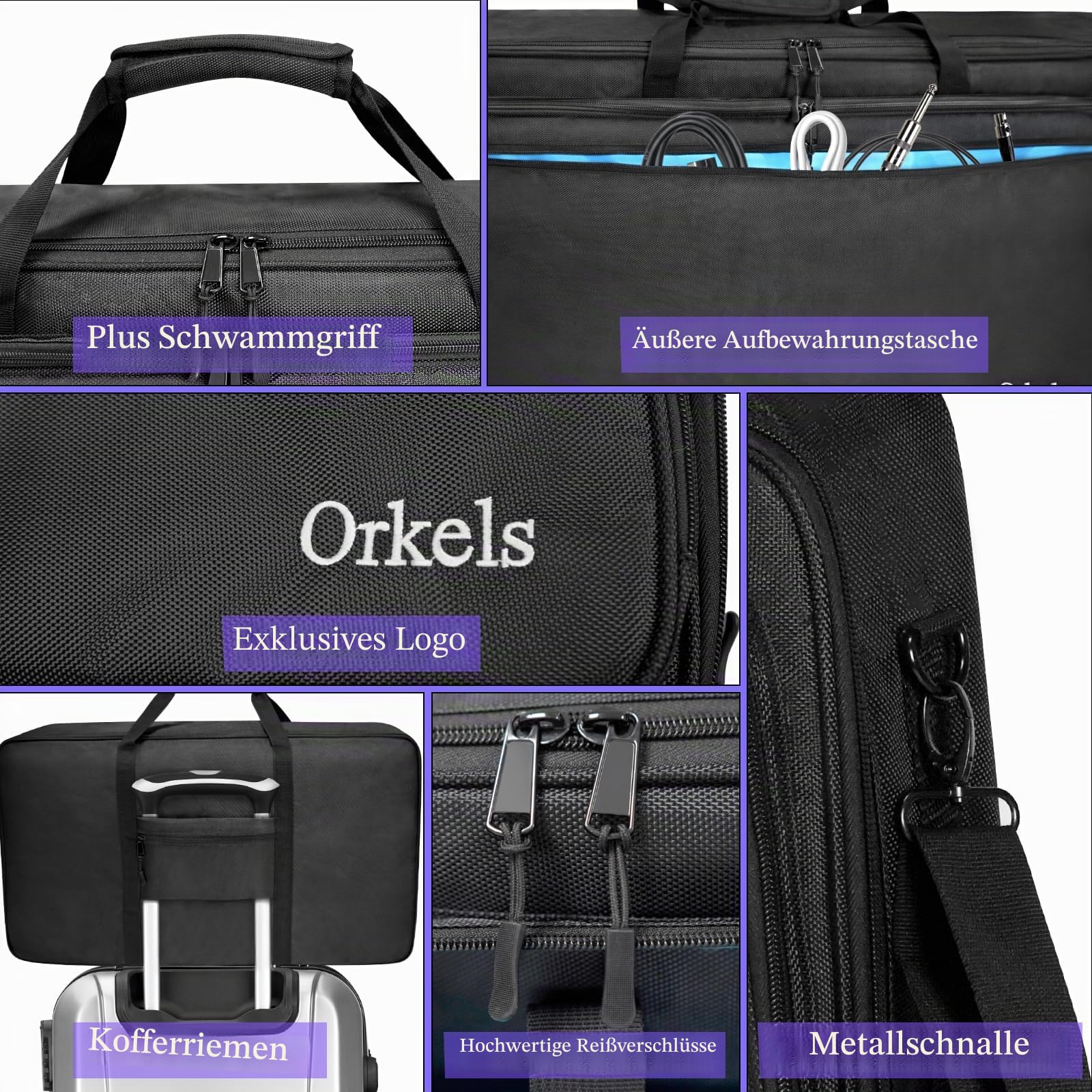 ORKELS Tasche für DDJ-FLX10, FLX6-GT, GRV6, REV5, REV7, 800, XDJ-RR, 1000SRT, RX, S8, SX, SX2, SX3, Inpulse 500, L-71 cm B x 40 cm T x 15 cm.