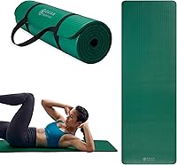 Vista 2 de Gaiam Yoga Mat, Pilates & Exercise Mat, Thick 2/5" (10mm) Workout Mat with Easy-Cinch Carrying Strap for Home & Gym Workouts