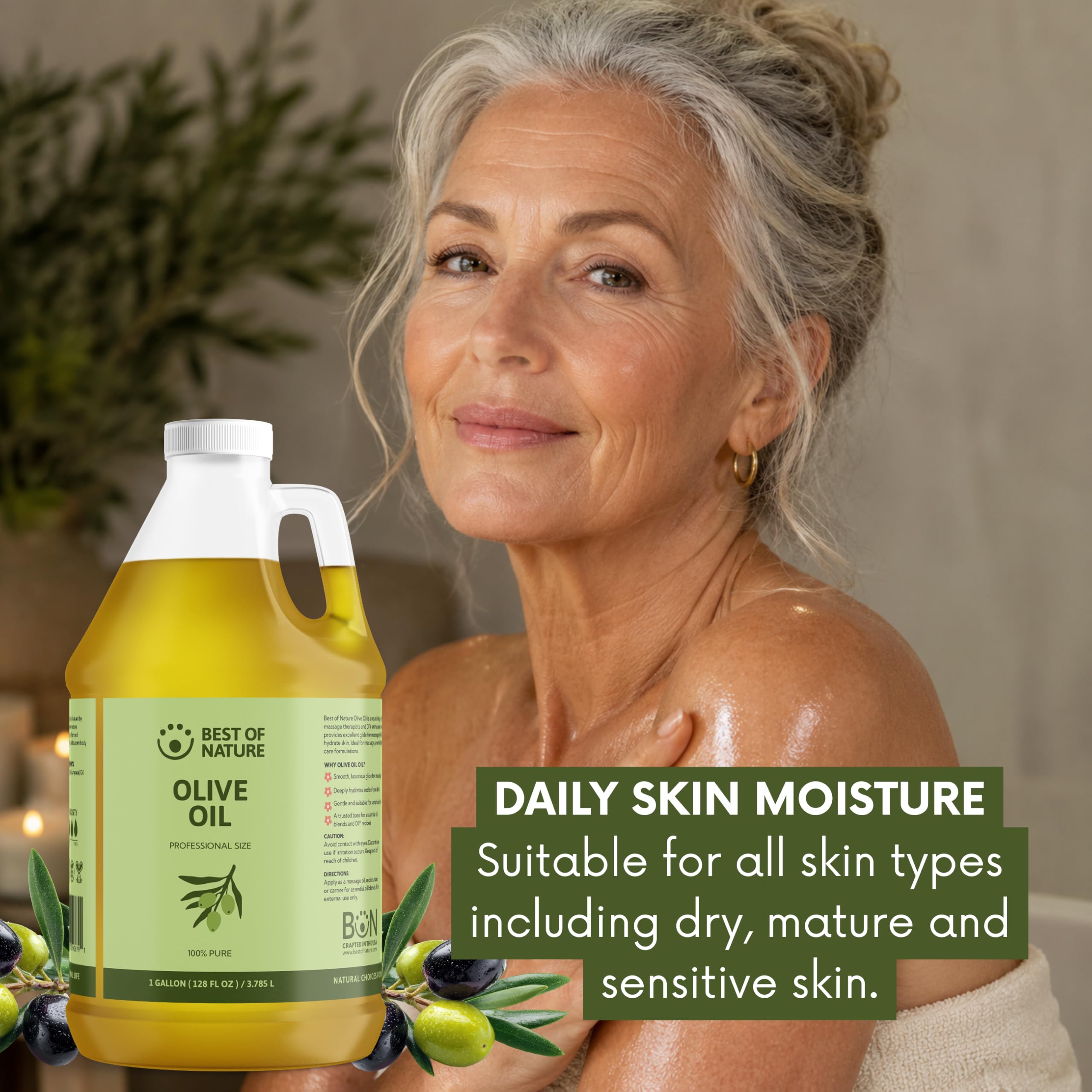 Olej z oliwek – 227 g – 100% czysty i naturalny – do ciała i włosów.