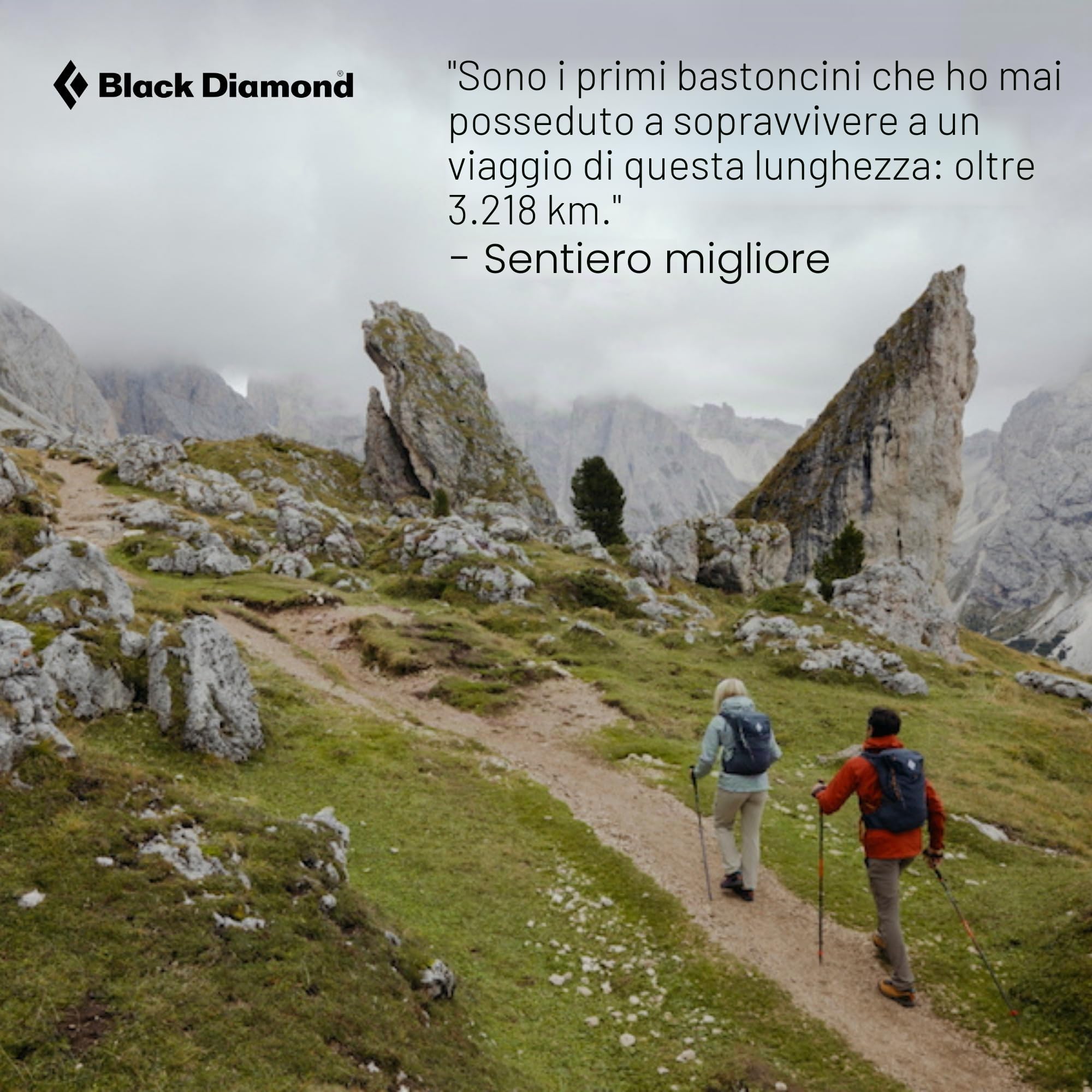 Black Diamond Pursuit - Bastoncini da trekking in alluminio pieghevoli e regolabili
