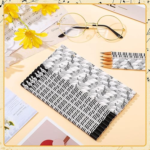 Miniatura 7 de TaoBary 200 lápices de música a granel, suministros para el aula, lápices de notas de piano, regalos divertidos de madera, regalos de fiesta para