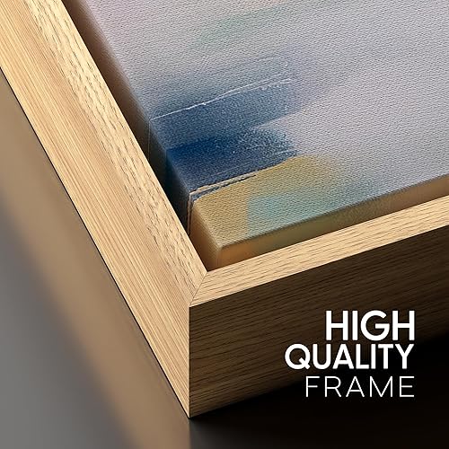 Miniatura 5 de SIGNFORD Lienzo enmarcado para pared, trazos de pintura rosa pastel y verde azulado, ilustración geométrica abstracta, minimalismo, decorativo,