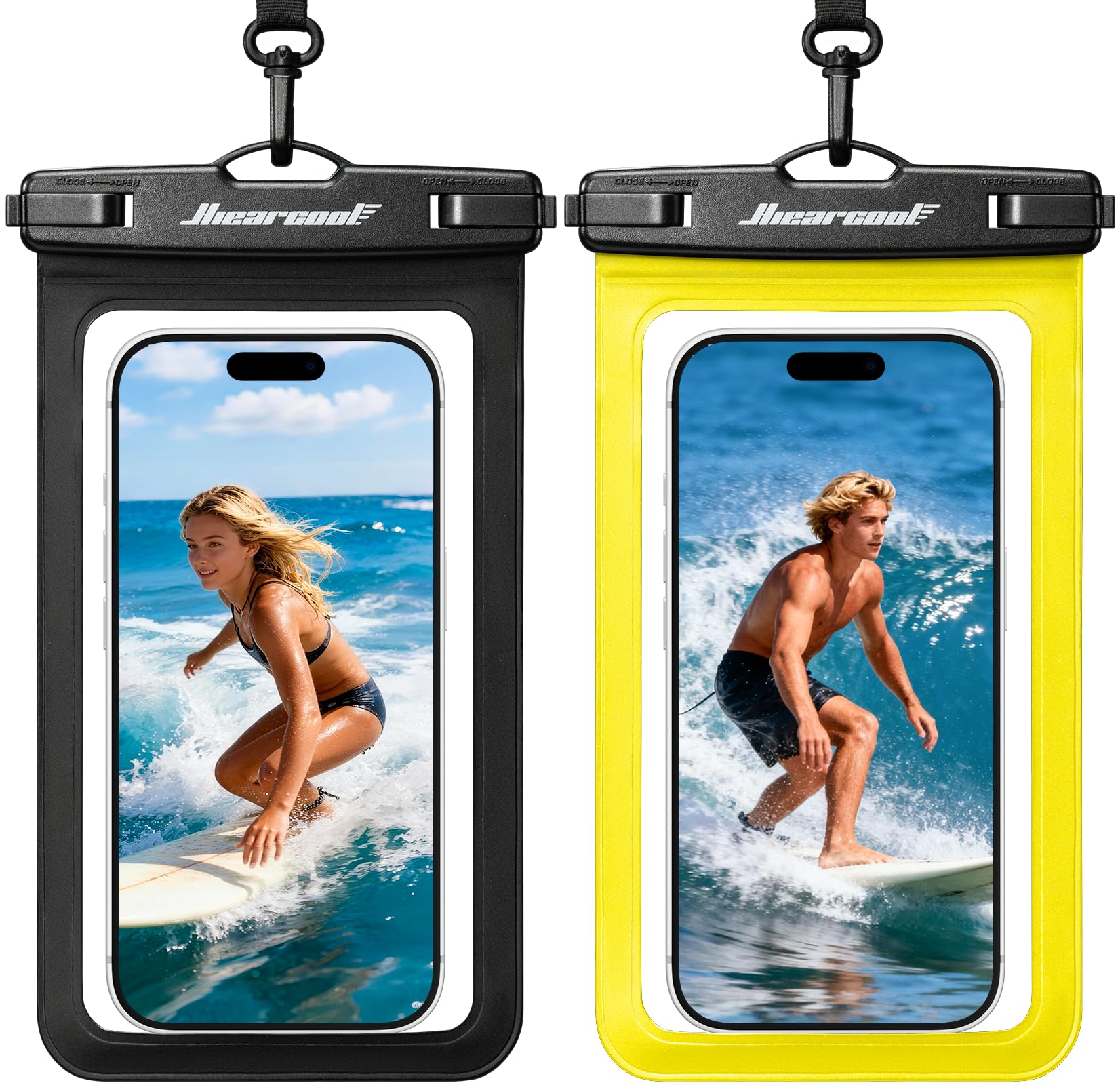 Hiearcool Waterproof Phone Pouch,Waterproof Cell Phone Dry Bag for iPhone,Universal Waterproof Case Beach Essentials for Vacation Kayak Cruise