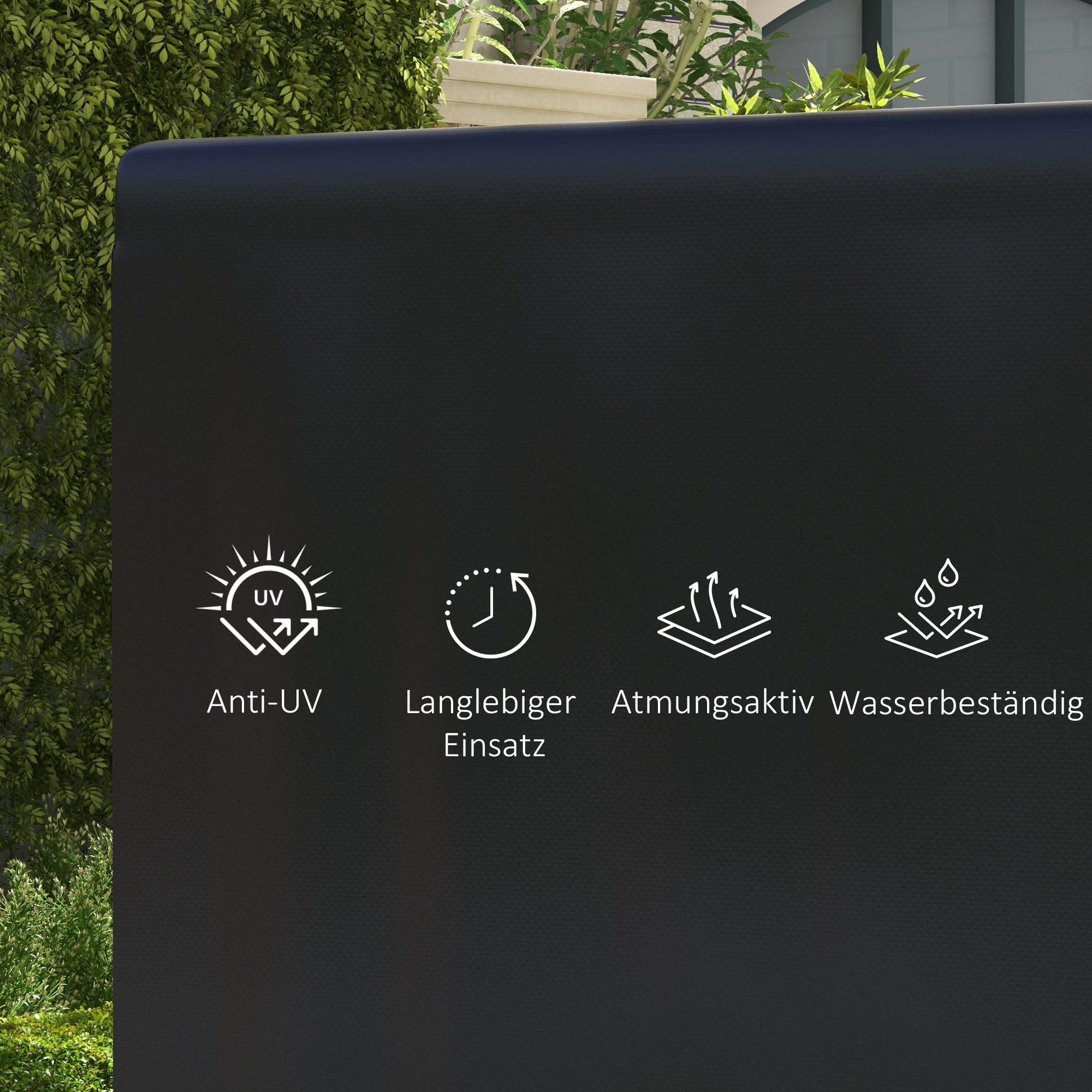 Outsunny Hollywoodschaukel Abdeckung 3 Sitzer, Wasserdicht Winterfest Schutzhülle für Gartenschaukel, Winddicht UV-Beständig Abdeckplane für Gartenmöbel, Hängesessel, 215 x 155 x 150 cm Schwarz