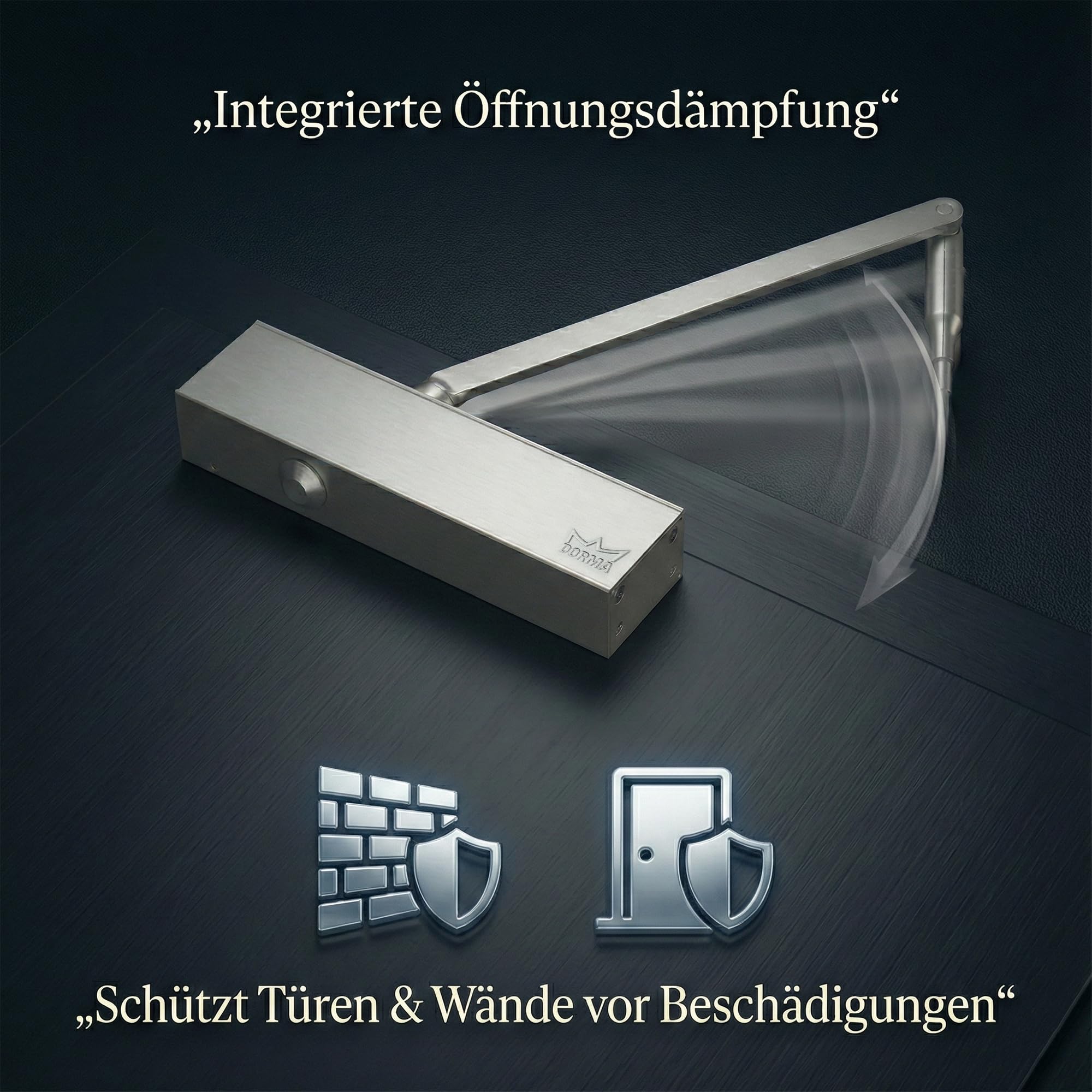 KABA Obentürschließer TS 73 V mit Normalgestänge, Edelstahl, Silber, EN 2-4, Automatischer Türschließer, Türschließer, Standard, Wohn- und Bürogebäude