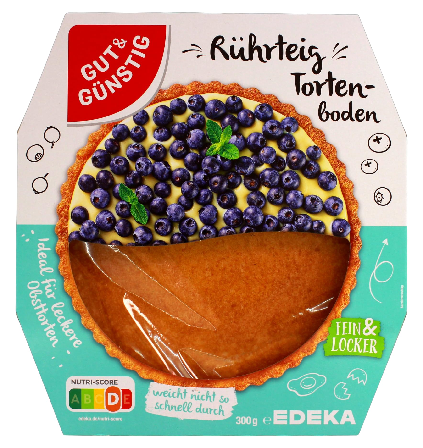 Gut & Günstig Rührteig Tortenboden, 5er Pack (5 x 300g)