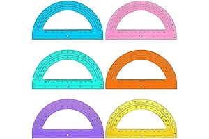 Bulk 100 Count Plastic Protractors for Mathematics and Geometry, 6 Inch