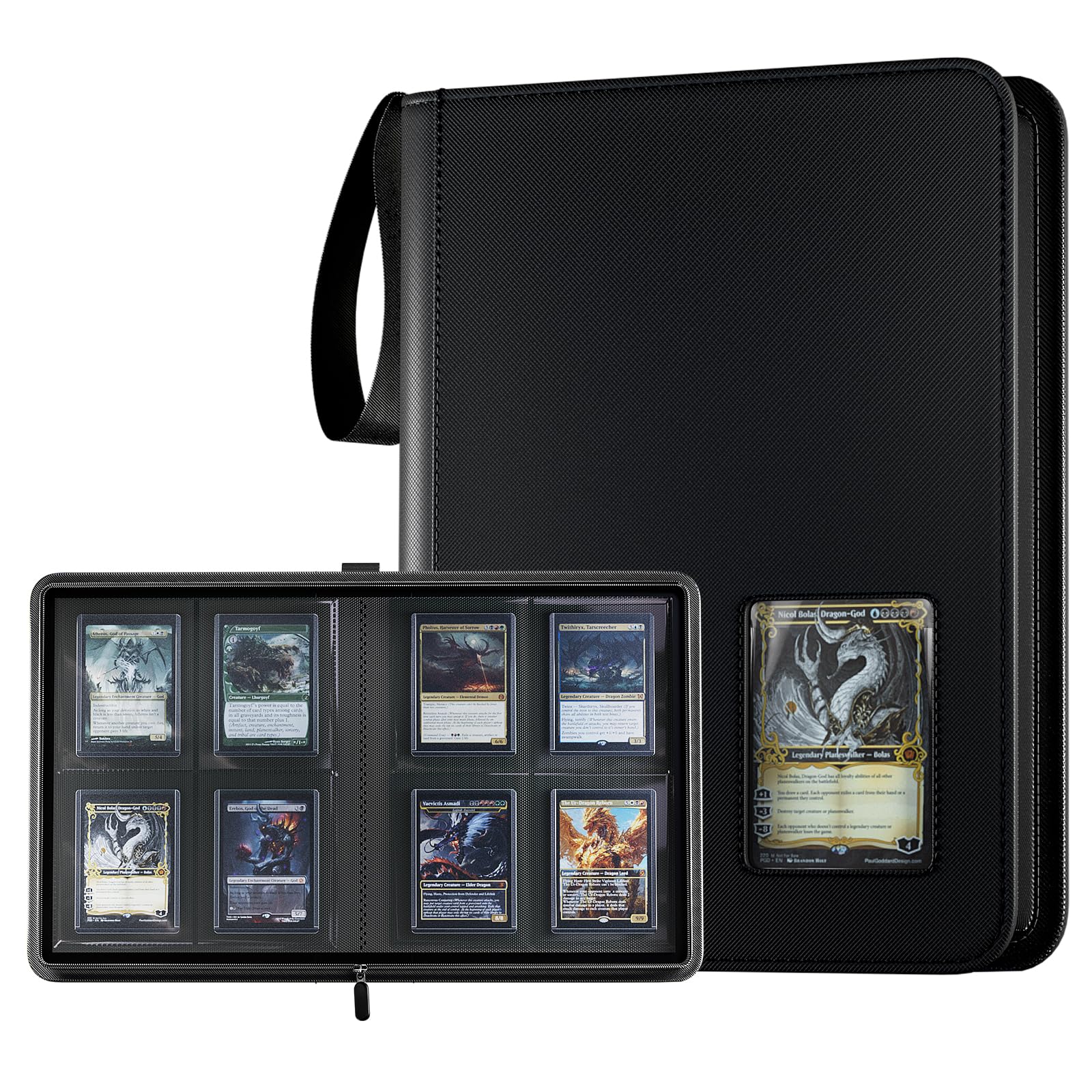 ProCase Albume con Top Loader per Carte, con 4 Scomparti per 144 Carte da Collezione O Sportive, Compatibile con TCG, MTG in Top Loader 3" X 4" -Nero