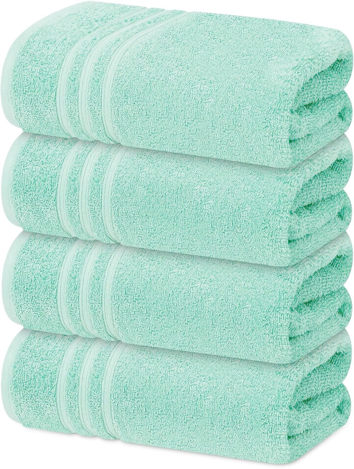 Textile Do Mint 4 X Large Bath Towels 100% Egyptian Cotton High Absorbent 500 Gsm Hotel Quality Jumbo Bath Towel Set (4, )