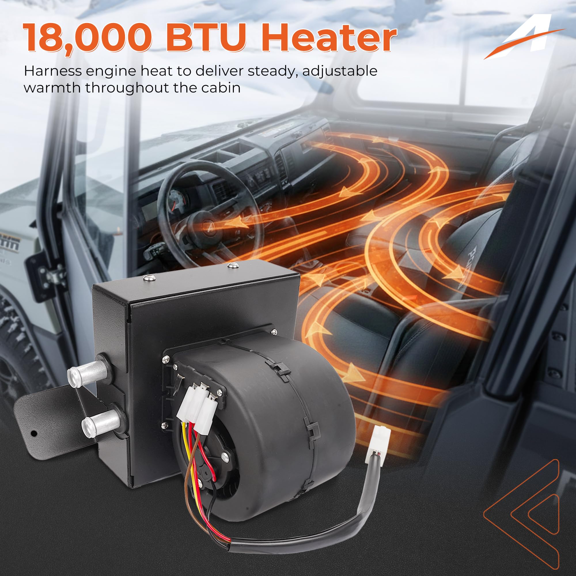 Ogrzewanie kabiny kompatybilne z Polaris Ranger 800 2010-2015 i Polaris Ranger 900 Diesel 2012-2014, 4 otwory wentylacyjne, ogrzewanie 18 000 BTU, zamiennik nr SSHK160-00