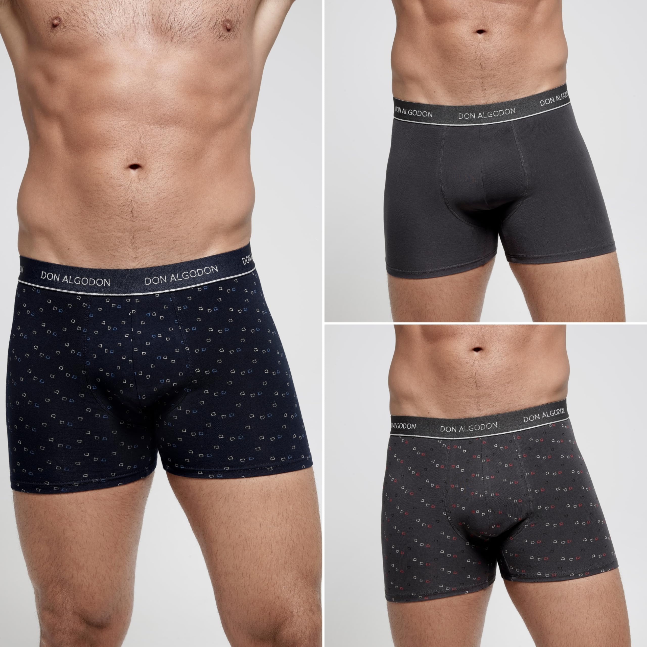 DON ALGODON Pack 12 Bóxers Hombre Algodón - Calzoncillos Boxer Suaves y Transpirables - Multipack Ahorro Anti-Rozaduras