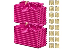 Hot Pink Satin Napkins for Wedding Party Banquets Dinner