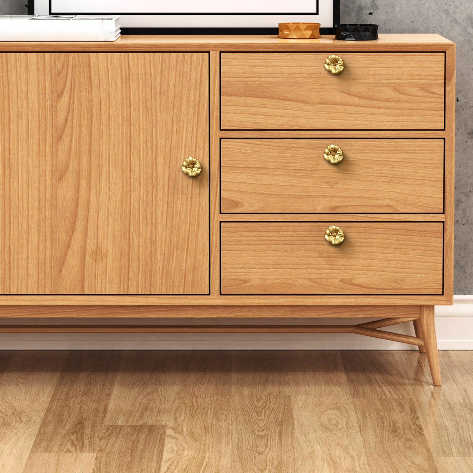 5 Stück Blumenknöpfe aus Zinklegierung in Blütenform Schranktürgriffe mit Elegantem Design Verschleißfest und Komfortabler Griff für Möbel und Schubladen