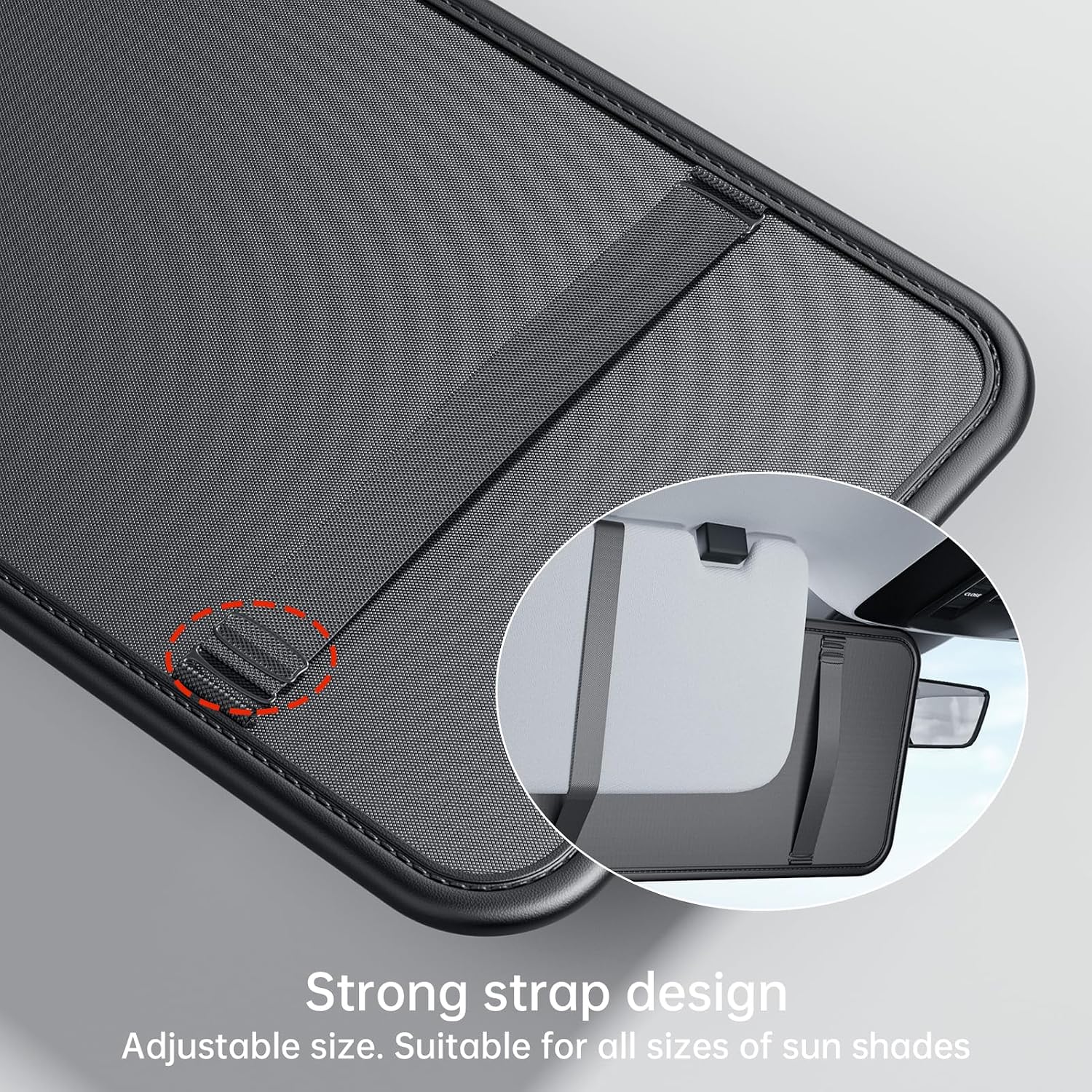 Sun Visor Organizer, Multi-Pocket Sun Visor Organizer for Car, SUV and Truck, Sun Visor Glasses Holder Card Holder Driver License Registration Pen Cell Phone Bill Ticket Key Document Holder1