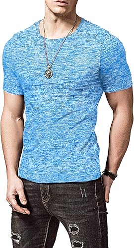 Miniatura 2 de KUYIGO Camisetas deportivas para hombre, camiseta deportiva para correr, gimnasio, entrenamiento, secado rápido, cuello redondo, camiseta con