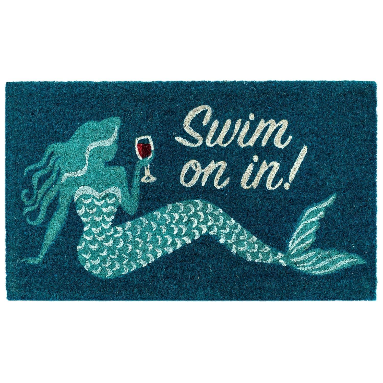 Liora Manne?Natura Door Mat - Novelty Designs, Durable Natural Coir & Vinyl Back, Long Lasting Color, Foyers, Porches, Patios & Decks, Ocean, 2' x 3'