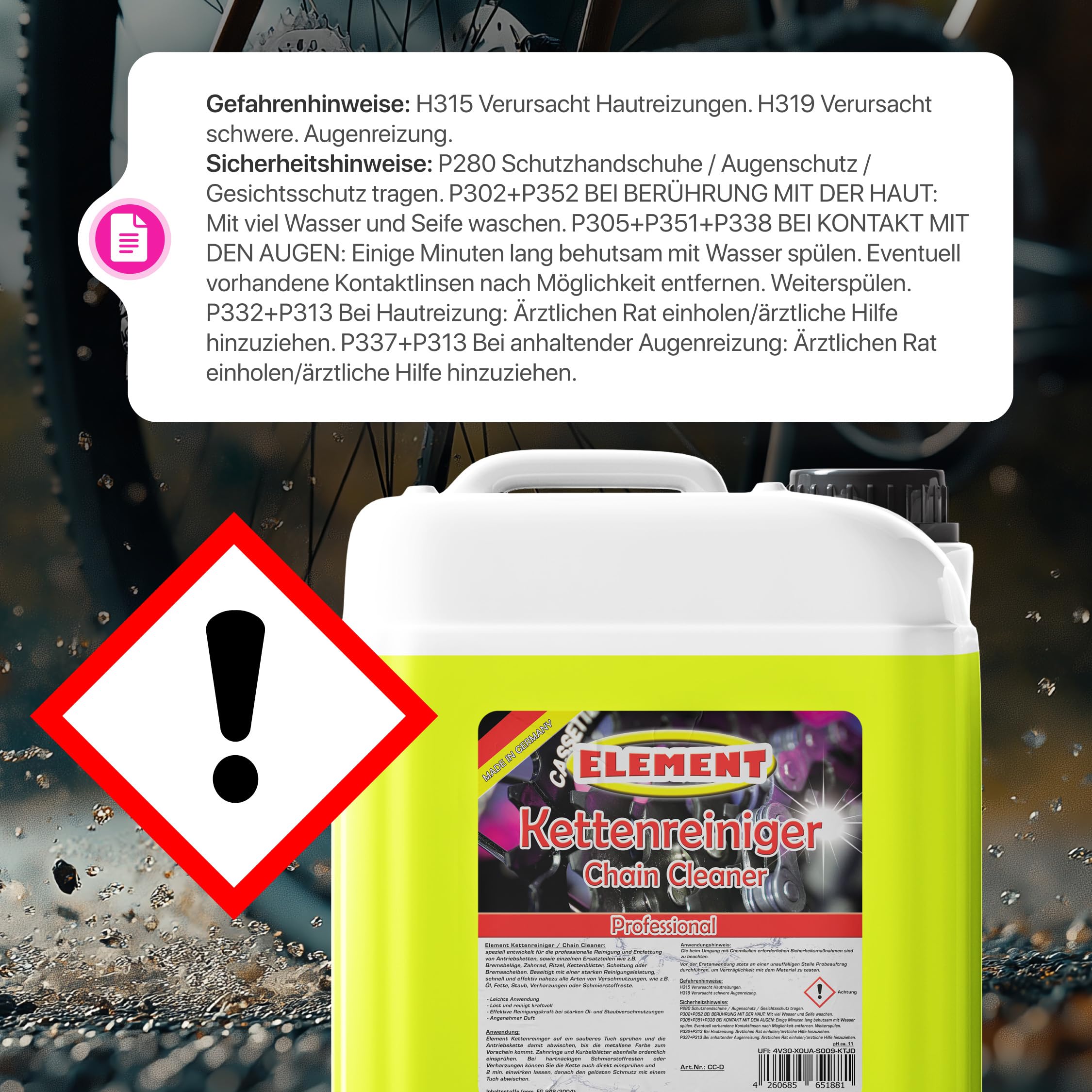 | Kettenreiniger für Ihr Fahrrad | 5 Liter Kanister | Antriebsentfetter | Fahrradkette | Ideale Kettenpflege | Chain Cleaner | Degreaser | Fahrradkettenreiniger | Antriebsreiniger |