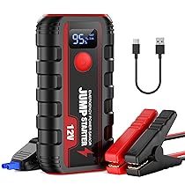 Booster Avviamento Auto Avviatore Batteria – Portatile Moto Emergenza Jump Starter Buster Professionale avviatore Motori 12 V 2000A 13200Mah Adatto per Benzina da 6L e Diesel 5L