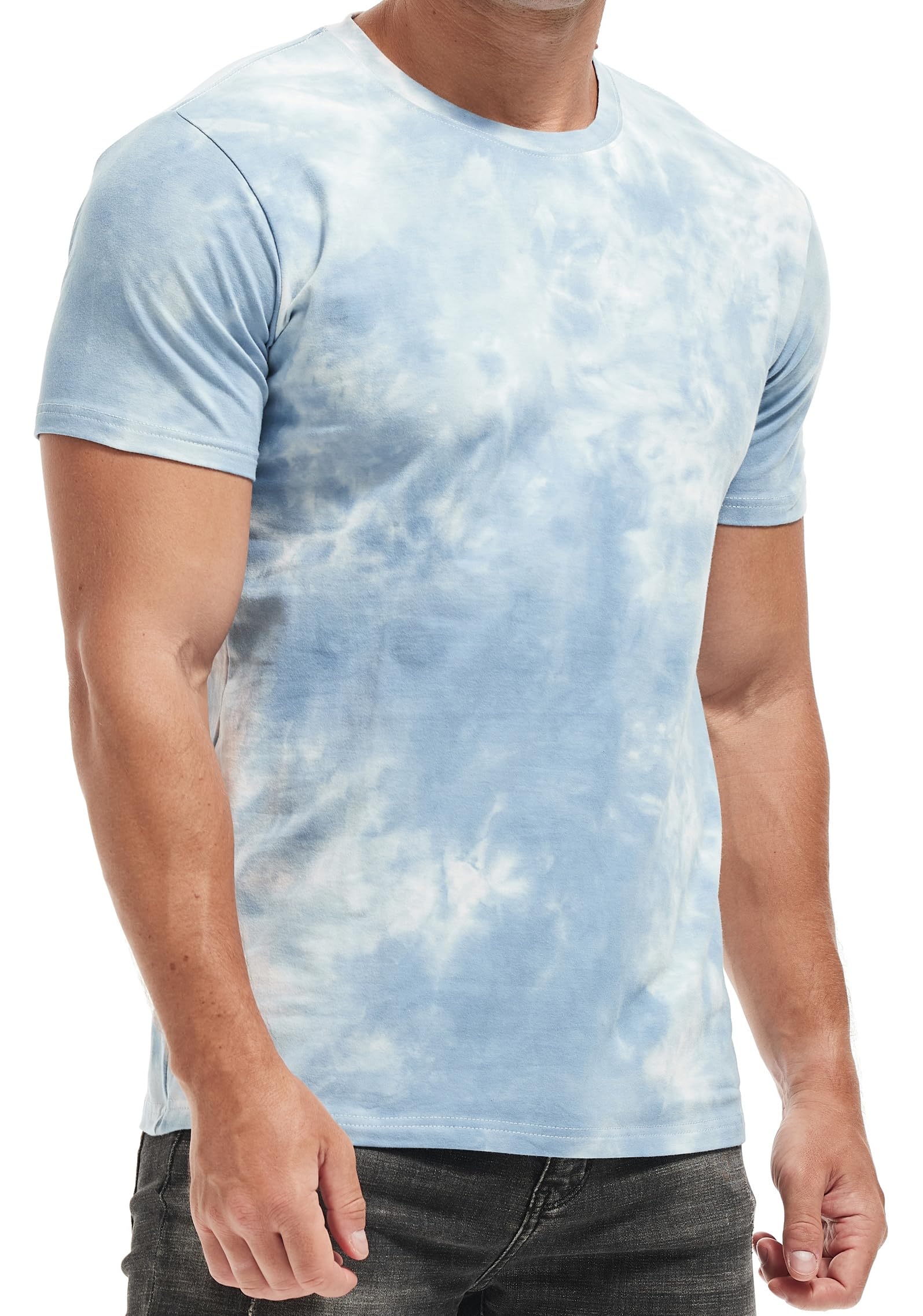 RONOMO Herren T-Shirt 95% Baumwolle 5% Spandex, Mikroelastik, Hautfreundlich