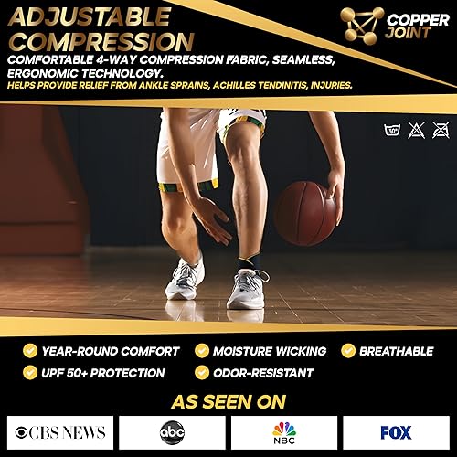 Miniatura 7 de CopperJoint Soporte para el tobillo Refuerzo de compresión para el tobillo Funda ajustable para el tobillo para mujeres y hombres Con infusión de