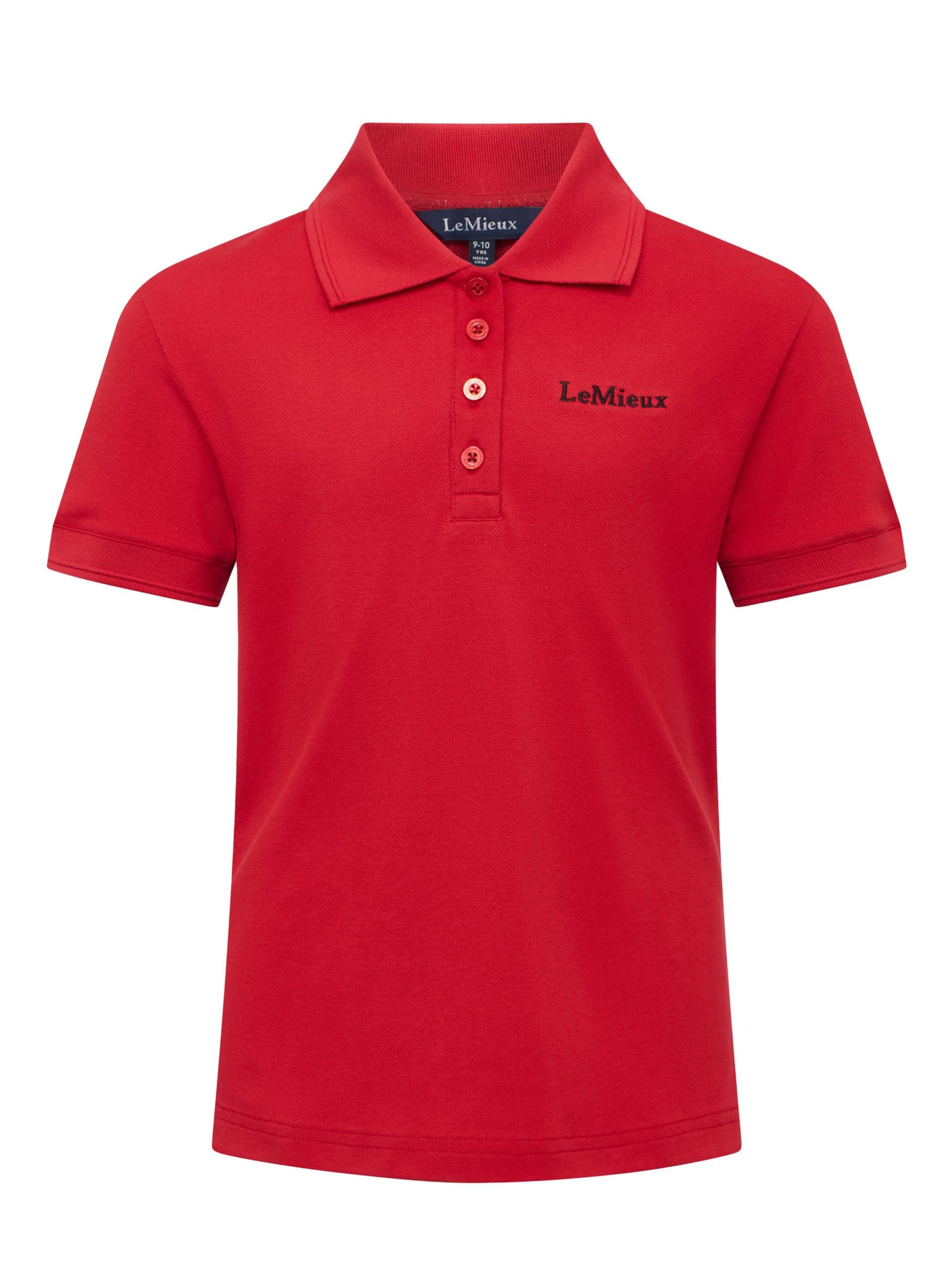 LeMieux Young Rider Classique Polo Shirt - Childrens Equestrian Horse Riding Top - Chilli Red - 13-14years