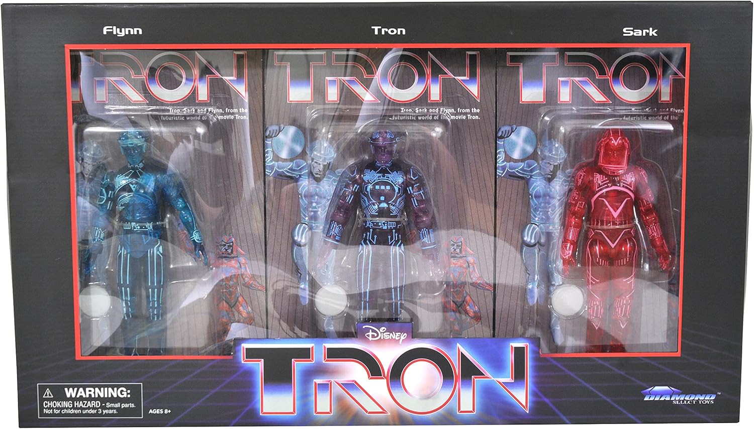 Diamond Select Toys San Diego Comic-Con 2021 Exclusive Tron Deluxe Action Figure Box Set, Multicolor