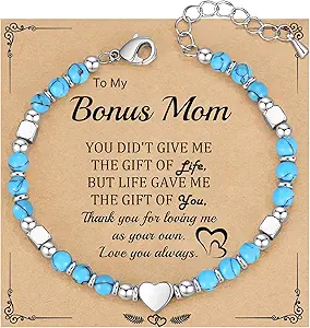 Christmas Gifts for Women, Stocking Stuffers for Teens Beaded Bracelets for Women Gifts for Mom Christmas Gift Mothers Day Gift for Grandma Daughter Bonus Mom Nature Stone Bead Bracelet Graduation Jewelry for Her 2026