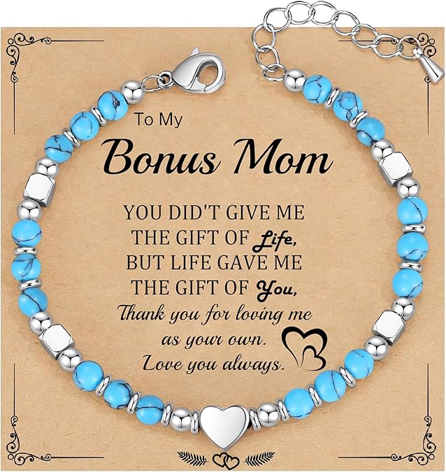 Christmas Gifts for Women, Stocking Stuffers for Teens Beaded Bracelets for Women Gifts for Mom Christmas Gift Mothers Day Gift for Grandma Daughter Bonus Mom Nature Stone Bead Bracelet Graduation Jewelry for Her 2026