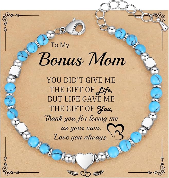 Christmas Gifts for Women, Stocking Stuffers for Teens Beaded Bracelets for Women Gifts for Mom Christmas Gift Mothers Day Gift for Grandma Daughter Bonus Mom Nature Stone Bead Bracelet Graduation Jewelry for Her 2026