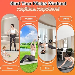 VBZP Pilates Board - Pilates Reformer Set, Portable and Foldable Pilates Board for Home Workout, Multifunctional Pilates Board for Women, Pilates Reformer Machine for Home Exercise