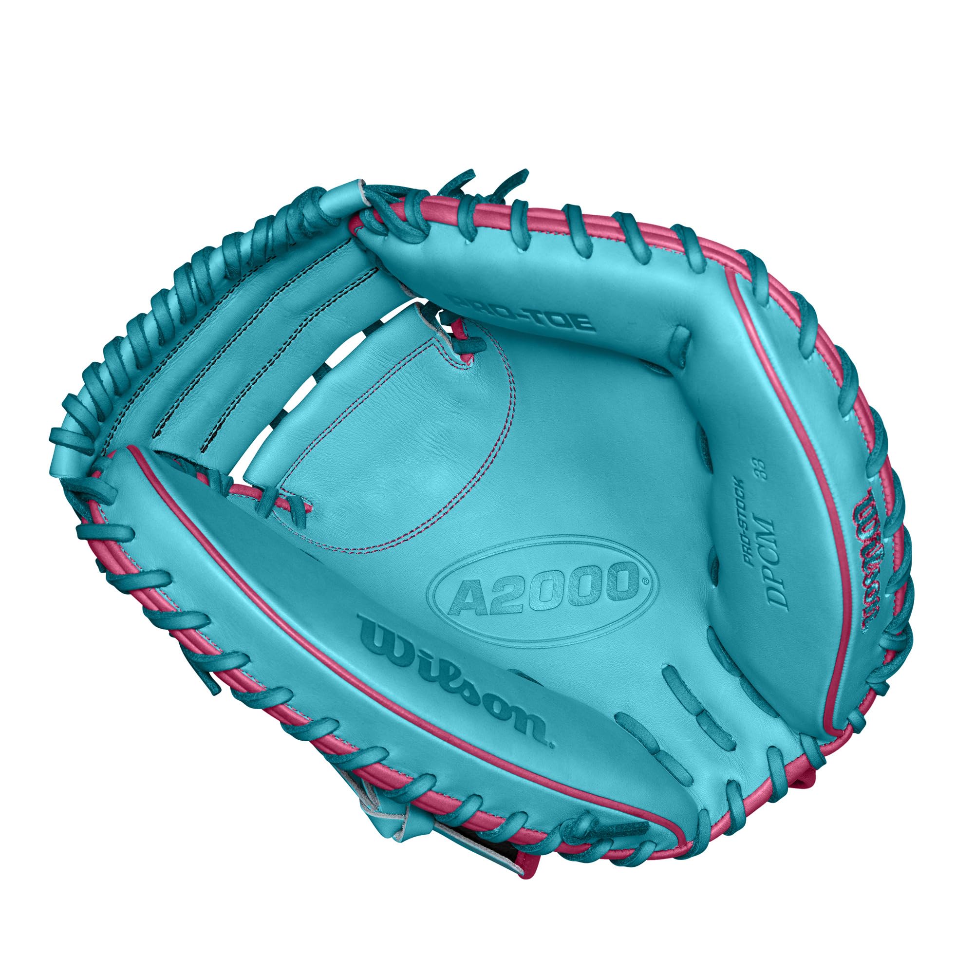 Wilson Fall 2024 A2000® CM33SS - Guanto da baseball da 83,8 cm, mano destra, colore: nero/foglia di tè/fenicottero