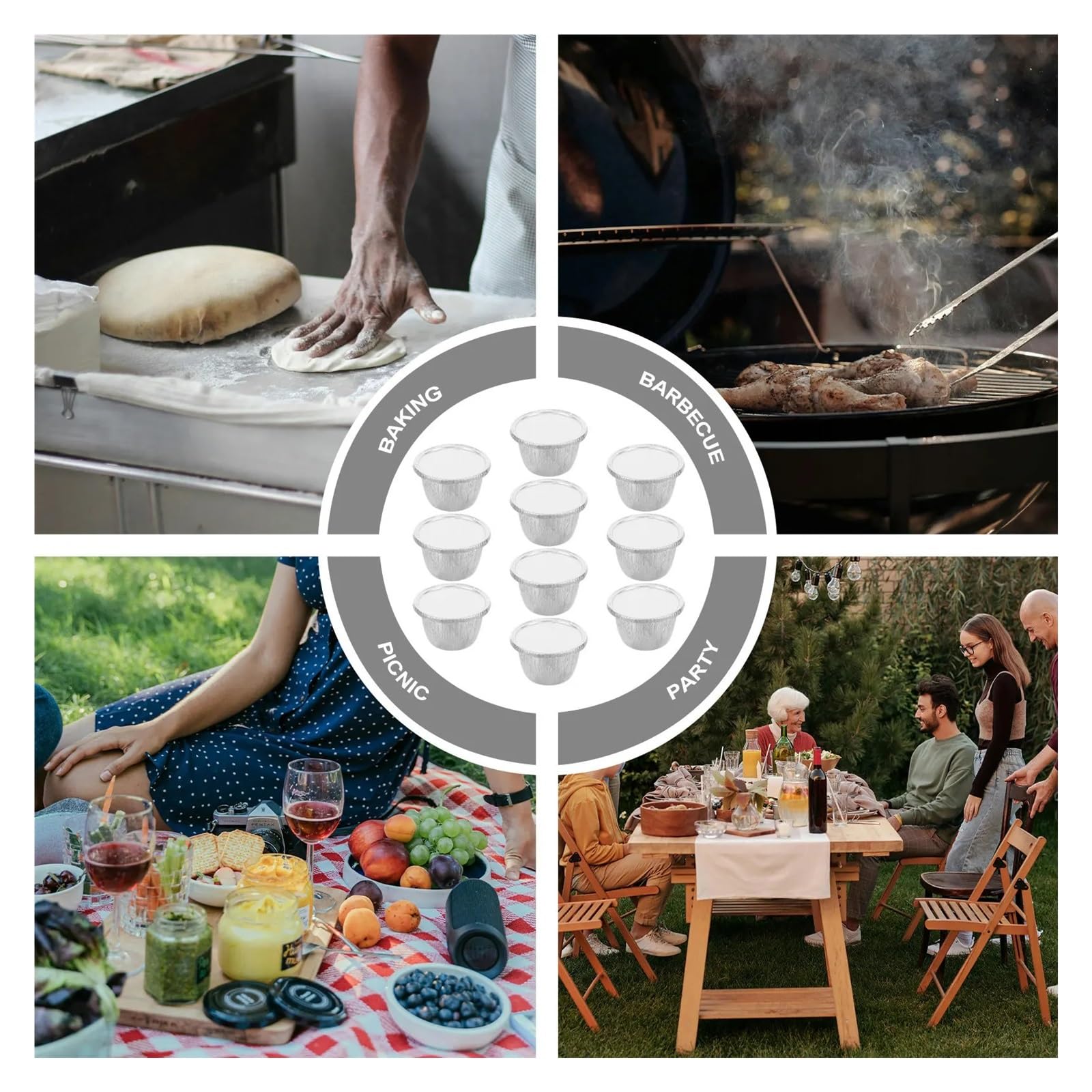 15 set di contenitori for alimenti usa e getta in foglio alluminio Per Cucina