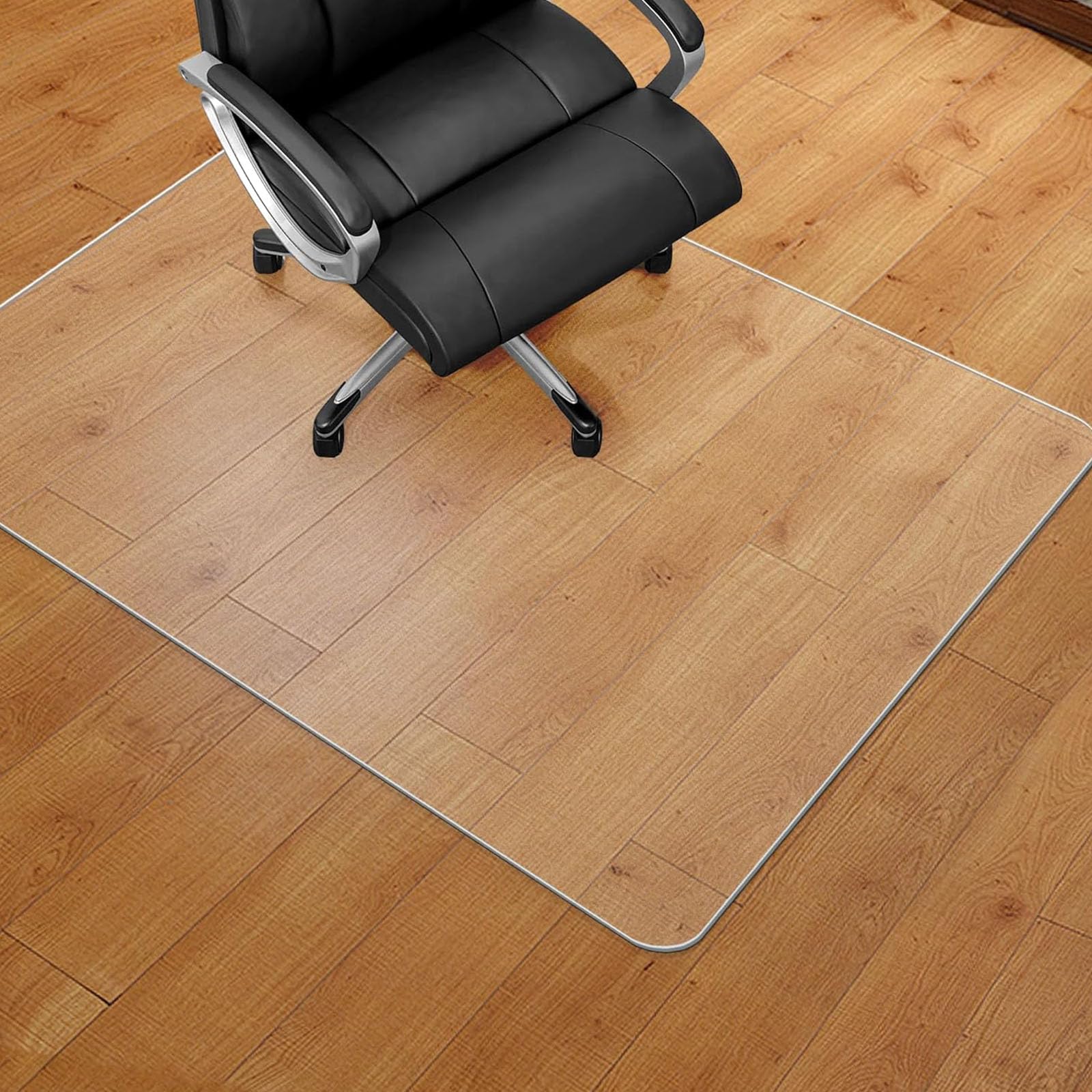 Alfombrilla de protección de suelo duro de 1,5 mm de grosor para silla de oficina para suelos laminados de parquet, protector de suelo de polipropileno (80 x 150 cm)