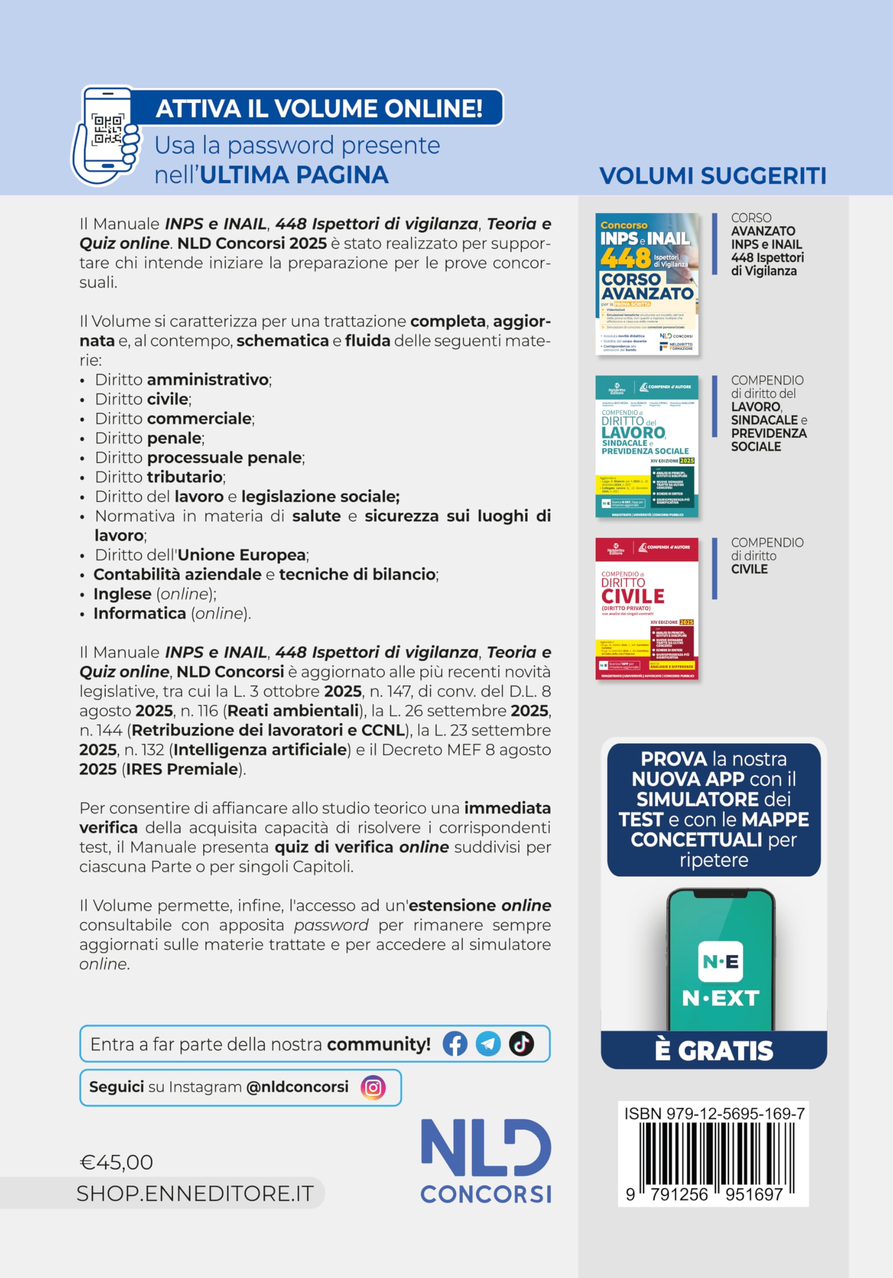 Concorso 448 Ispettori di Vigilanza 355 INPS-93 INAIL. Manuale per la preparazione a tutte le prove di concorso con teoria e quiz. Con espansione online