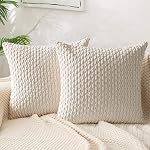 Couvertures d'oreillers à jet décoratif 18x18in HADEEONG Ensemble de 2 Couvertures d'oreillers Corduroy Couvres de la ferme Home Decor Oreillers pour Couch Canapé Cushion Xmas Decor