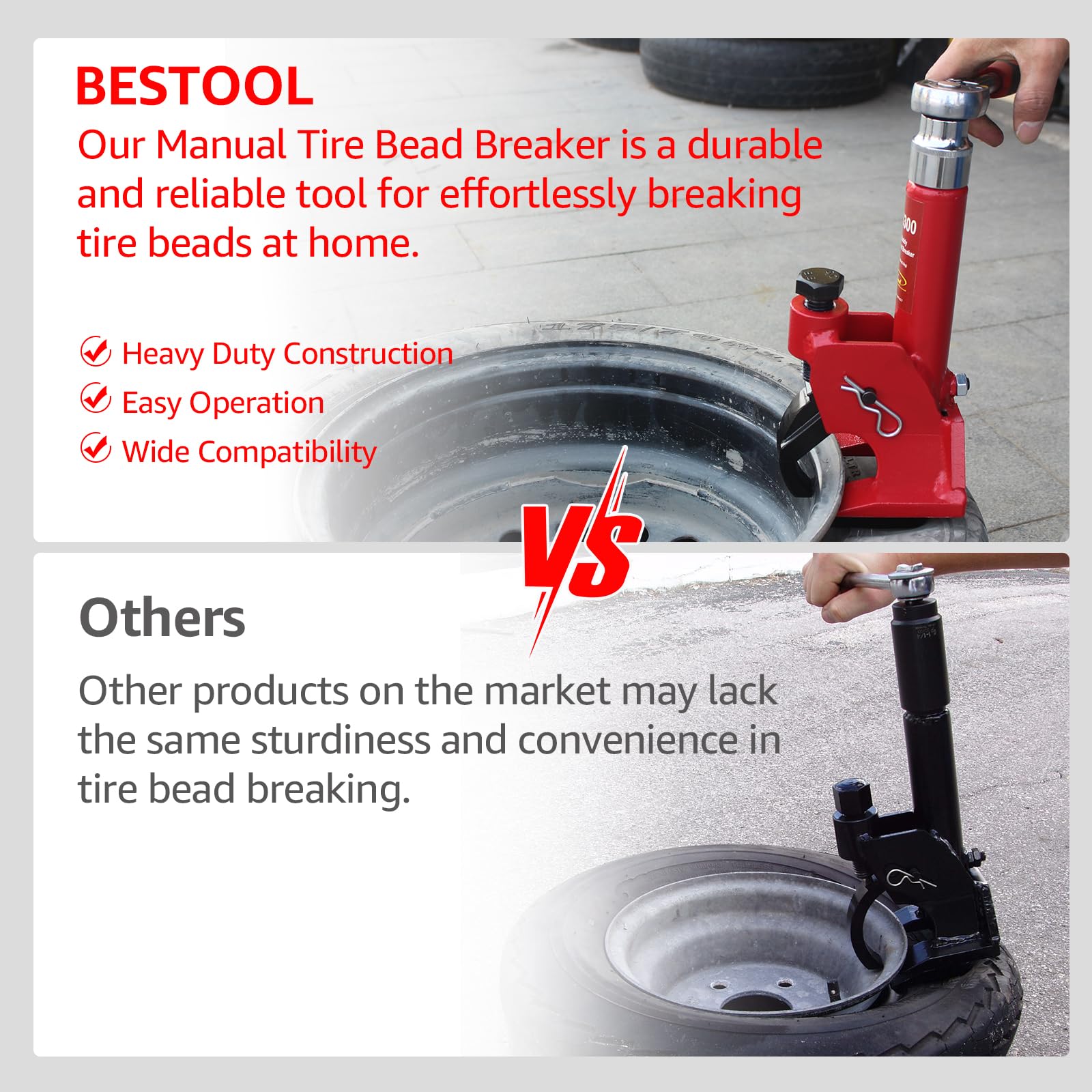 Rompe Cúmulos De Neumático Manual Ajustable - Para Coches, ATV, Y Tractores, Con Palanca De 38" O 42"