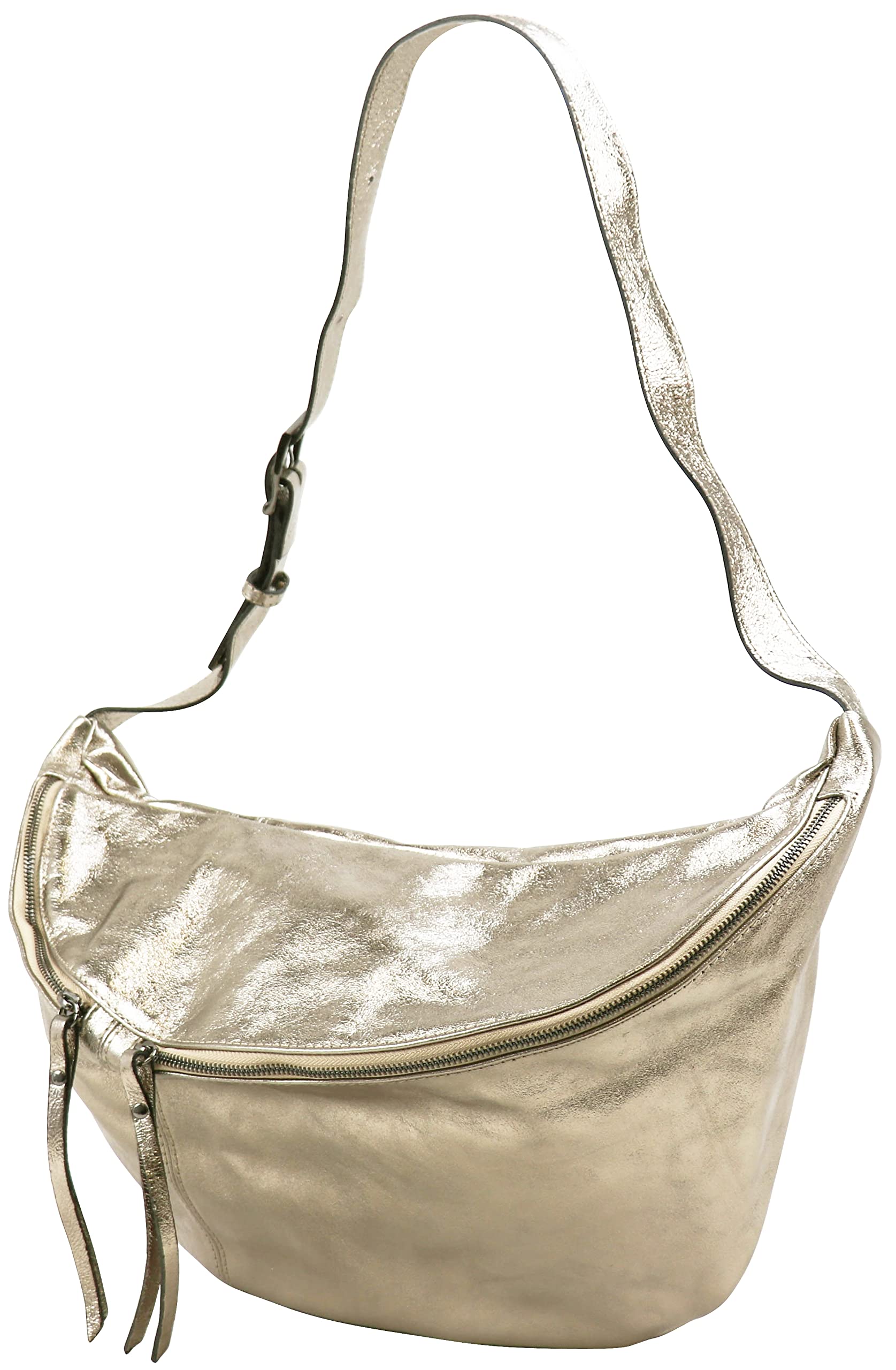 SH Leder Daniela G768 Sac de poitrine, en cuir véritable, unisexe, pour festival, voyage, grand sac à bandoulière, pour femme, 49 x 28 cm