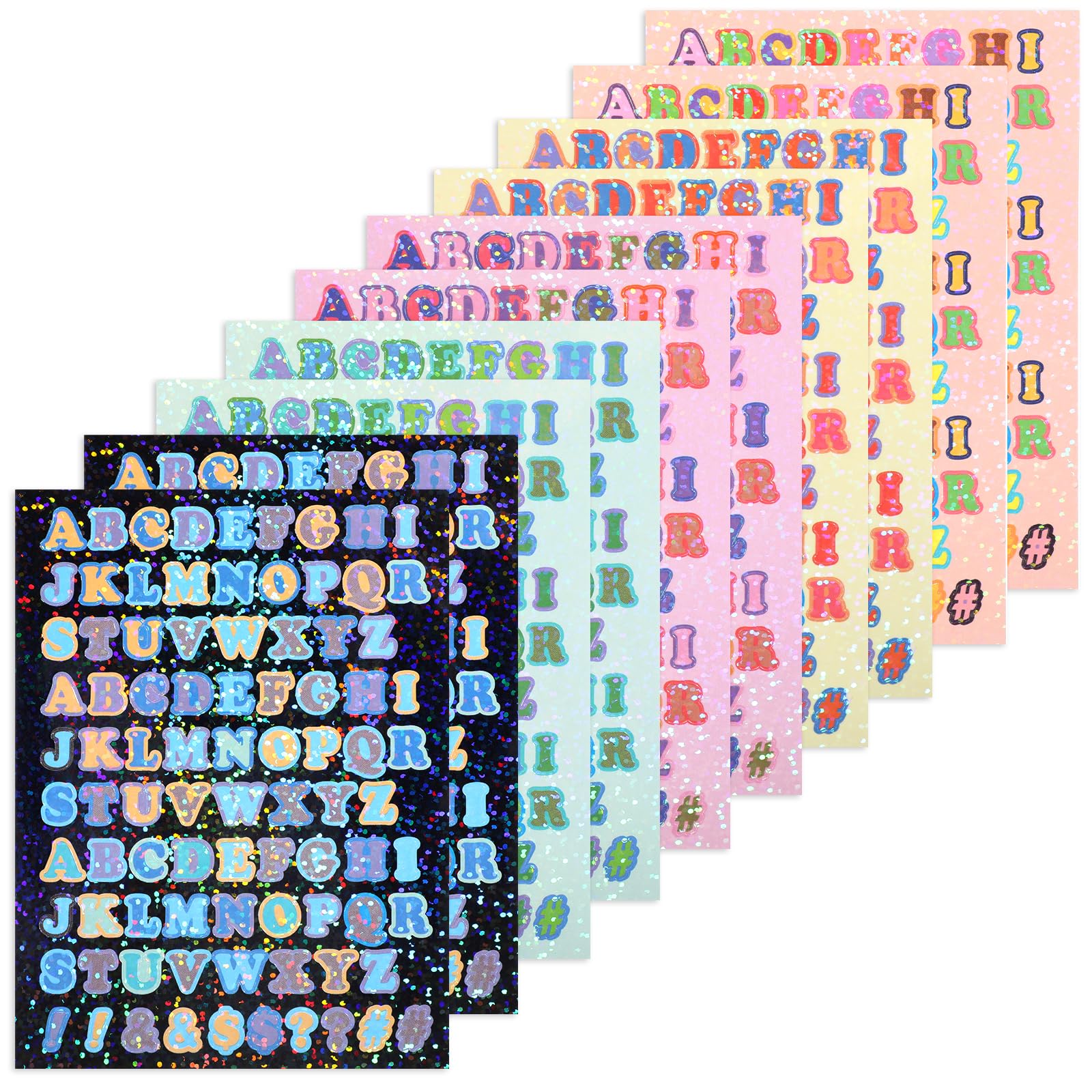 Ymapinc Colorful Letter Stickers Small,10 Sheets Self Adhesive Sticker Letters Alphabet Stickers for DIY Scrapbooking, Gifts Box, Card Craft,Office