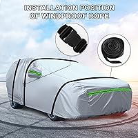 Vista 7 de Funda universal completa para automóvil, 6 capas para exteriores, cubierta engrosada para todo tipo de clima, protector solar, impermeable, a prueba