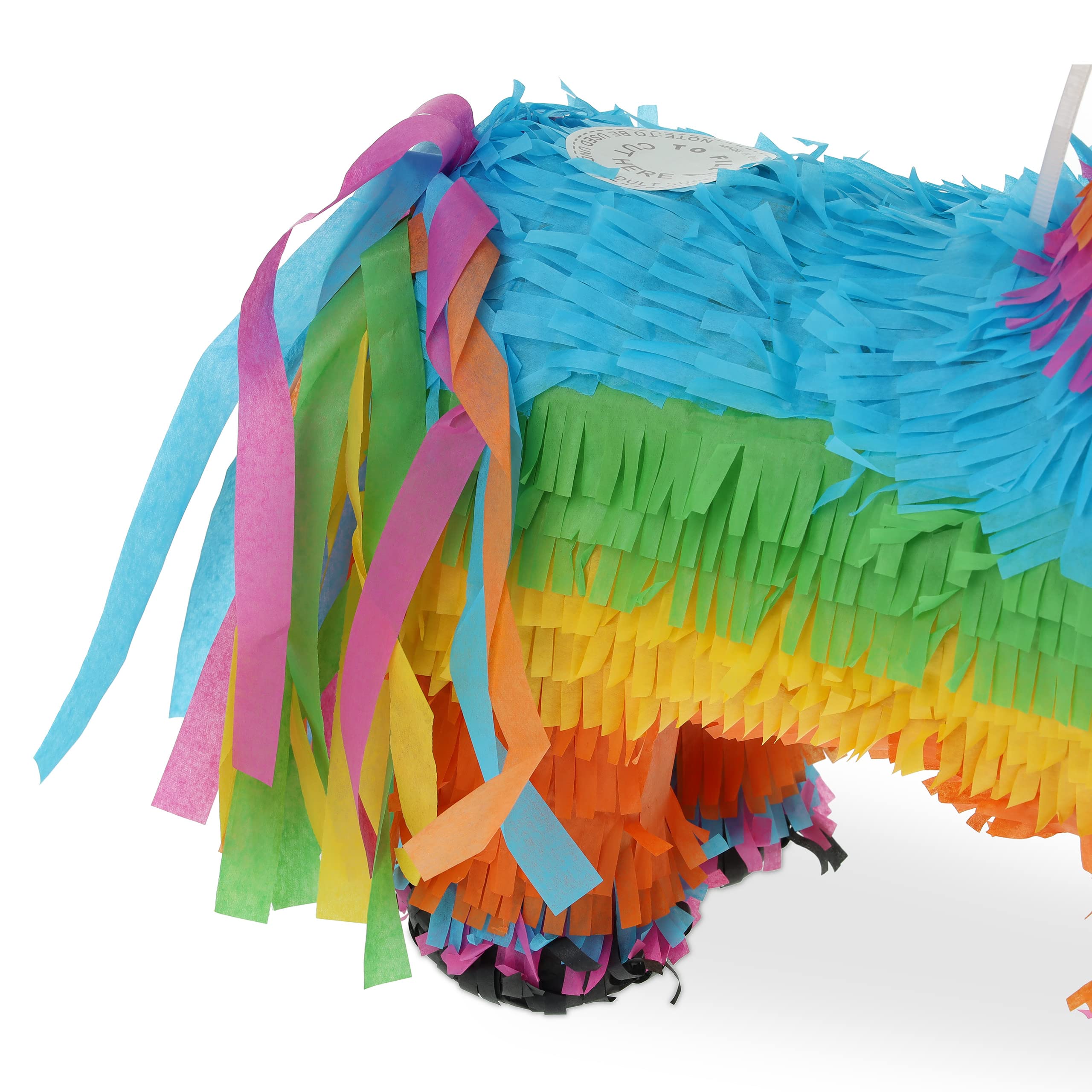 Relaxdays Pignatta, Pentolaccia a Forma d'Asino, Arcobaleno, da Appendere, Riempire e Colpire, HLP 38x35x12 cm, Colorato
