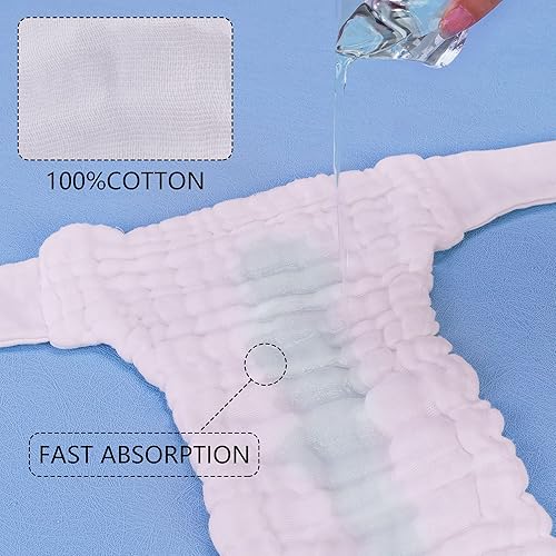 Miniatura 2 de Paquete de 6 pantalones de algodón para bebés niñas y niños, pañales de algodón ajustables de 13 capas para bebés de 0 a 3 meses estilo