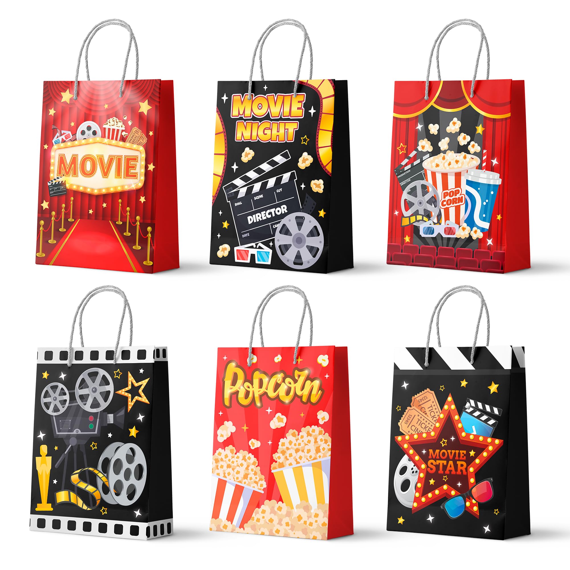 Movie Party Bags withPapers Movie Party Bags with Cinema Party Goody Candy Bags Now Showing Gift Bags for Kids Movie Birthday Party Decoration