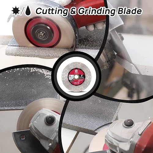 Miniatura 4 de FOCSTOL Hoja de sierra para azulejos de diamante, rueda de disco de pulido de corte de doble cara de 5 pulgadas (4.921 in) para azulejos de