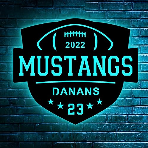 Letrero de neón personalizado con nombre del equipo de fútbol, letrero de luz de fútbol, luz de neón de fútbol, decoración de pared, arte de pared