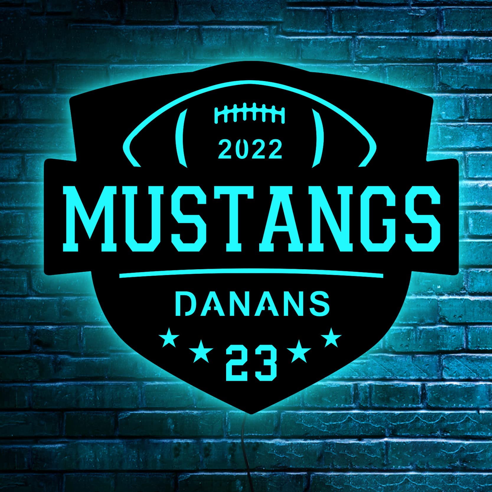 Personalized Football Sign, Custom Football Gift, Football Neon Sign, Football Lamp, Football Name Sign, Football LED Sign, Backlit Sign