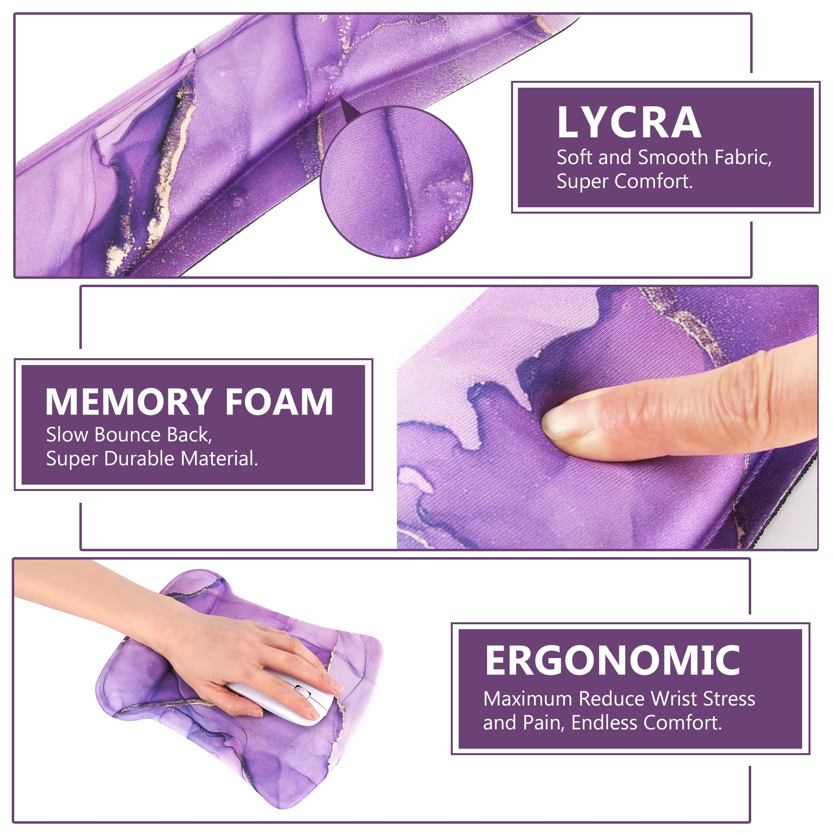 AIMSA Ergonomic Wrist Rest & Mouse Pad - Pain Relief -3
