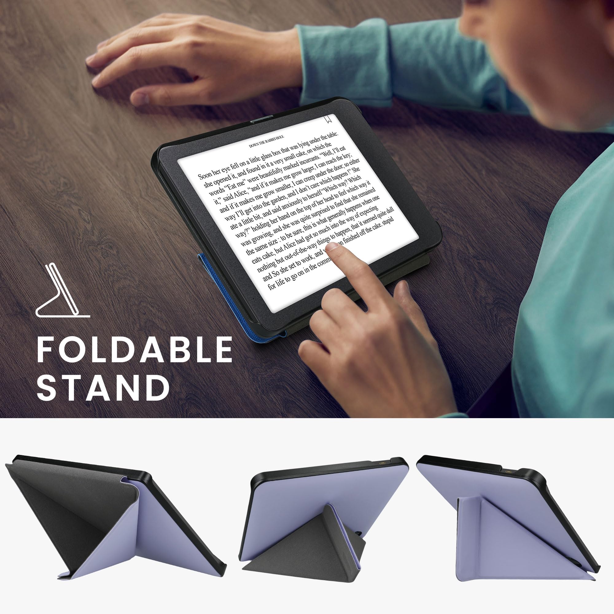 kwmobile Custodia Pieghevole Compatibile con Kobo Libra H2O Cover - Cover Magnetica Pelle PU eReader con Stand lavanda