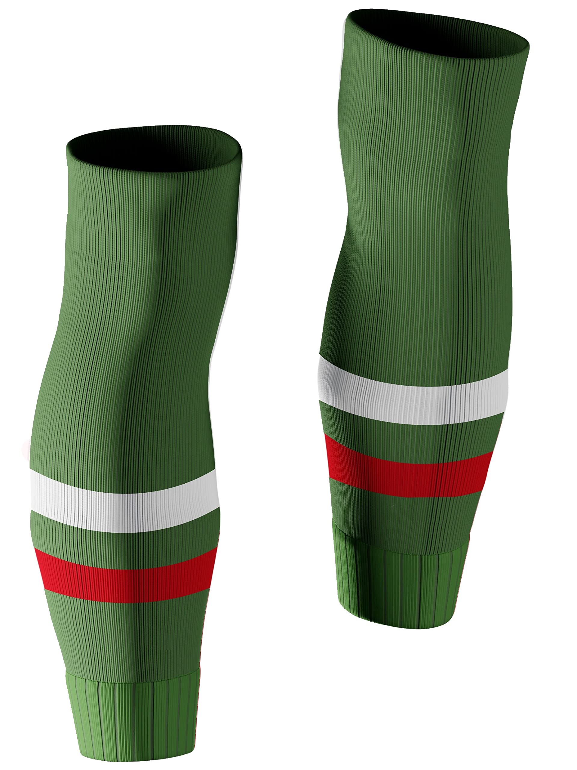 Tekkerz leg sleeve over 20 color variations compatible with grip socks for soccer, football, hockey, rugby athletic socks